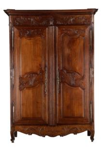 Appraisal: French Provincial Carved Stained Oak Armoire French late th early