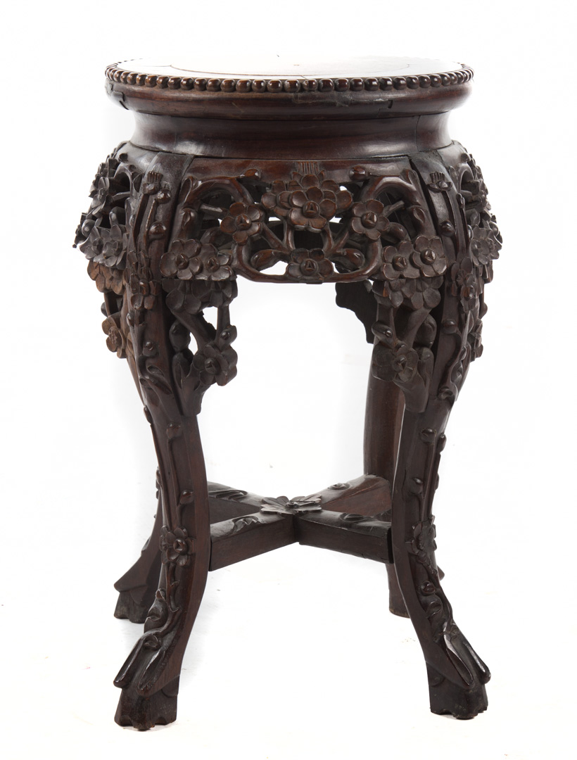 Appraisal: Chinese carved hardwood plant stand early th century in H