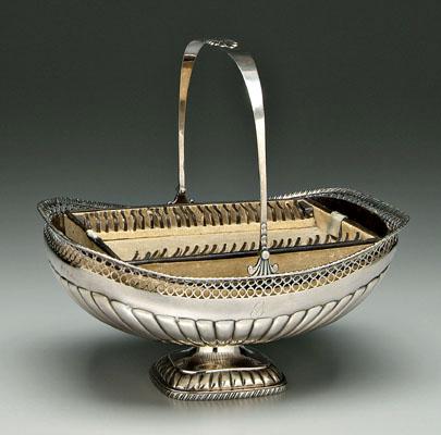 Appraisal: Historic Tennessee Russian silver basket rounded rectangular form with openwork