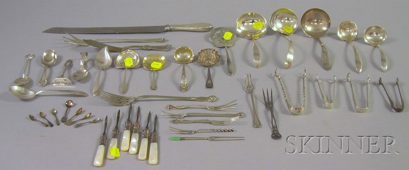 Appraisal: Approximately Forty Assorted Sterling and Three Silver Plated Serving and