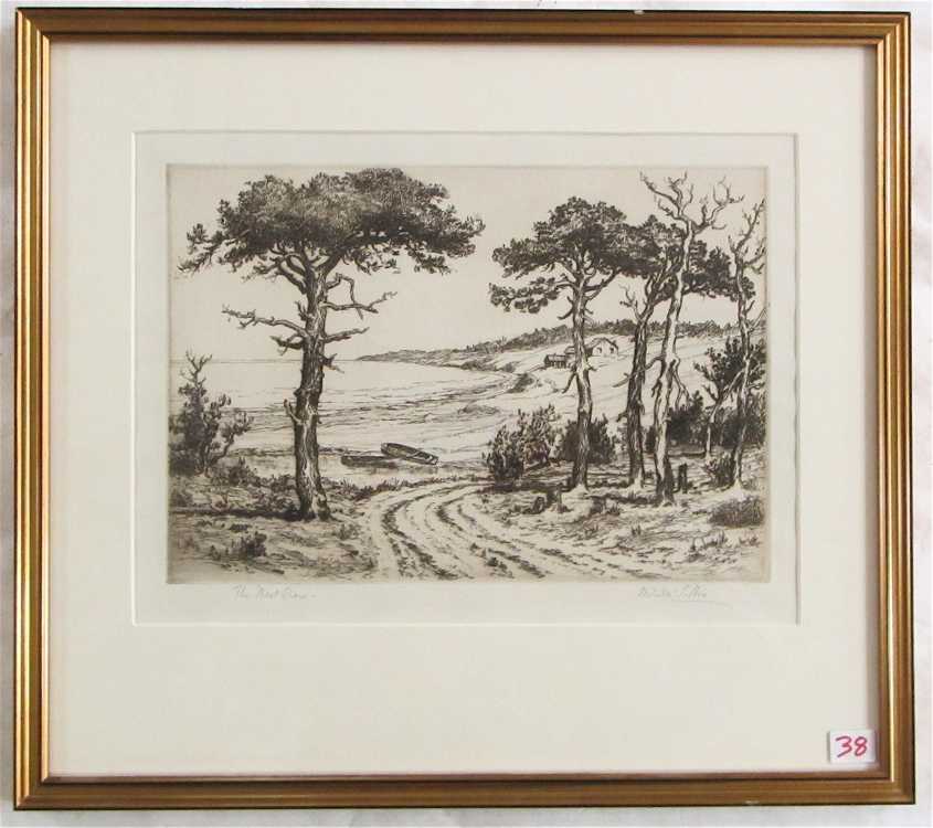 Appraisal: MELVILLE T WIRE ETCHING Oregon - The West Shore landscape