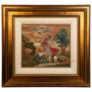 Appraisal: A Continental Needlework Picture th Century Height of frame x