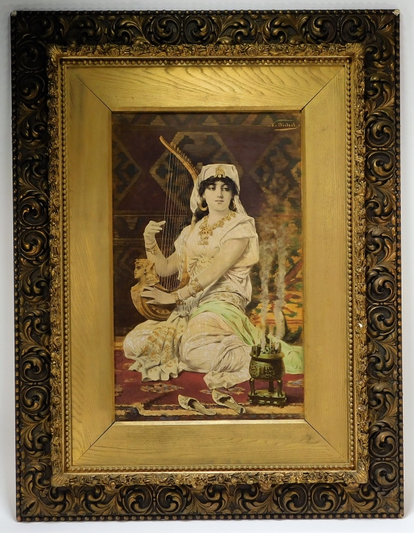 Appraisal: N SICHEL CHROMOLITHOGRAPH OF AN ORIENTALIST WOMAN Germany - Depicting