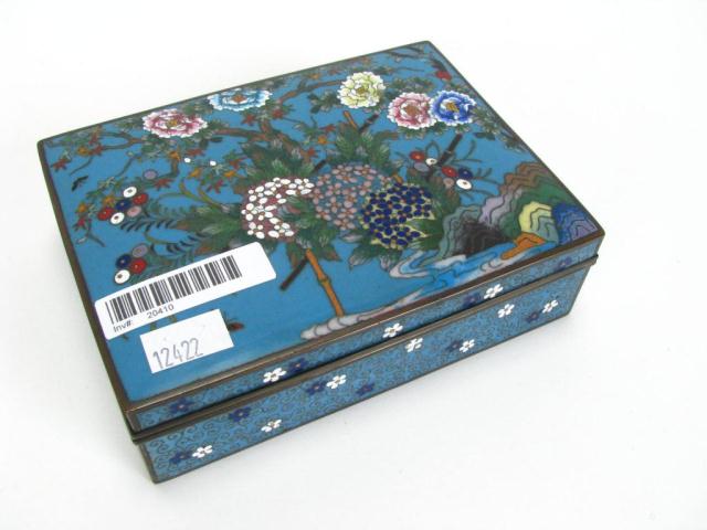 Appraisal: Japanese Cloisonne floral motif hinged dresser box with lovely decorated