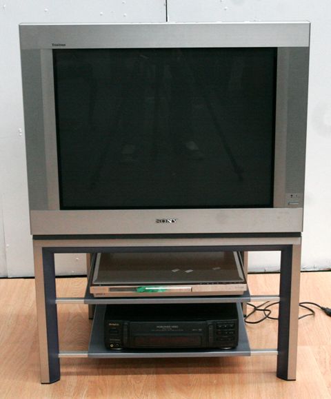 Appraisal: A Sony TV and stand together with a Panasonic DVD