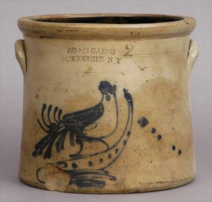 Appraisal: STONEWARE CROCK BY ADAM CAIRE PO' KEEPSIE N Y Of