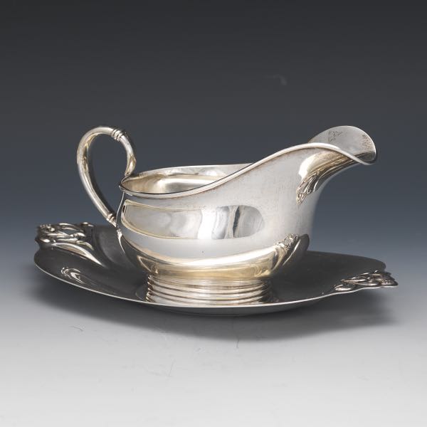 Appraisal: INTERNATIONAL STERLING GRAVY SAUCE BOAT AND UNDERPLATE ROYAL DANISH PATTERN