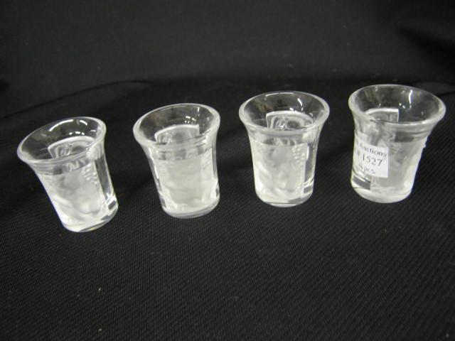 Appraisal: Lalique French Crystal Cordials Enfants frosted nude excellent