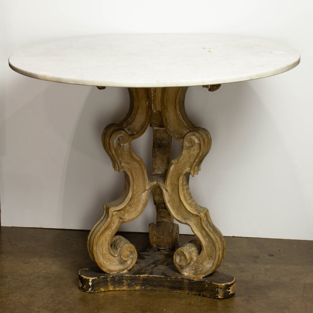 Appraisal: BAROQUE STYLE MARBLE AND WOOD OCCASIONAL TABLE H X DIA