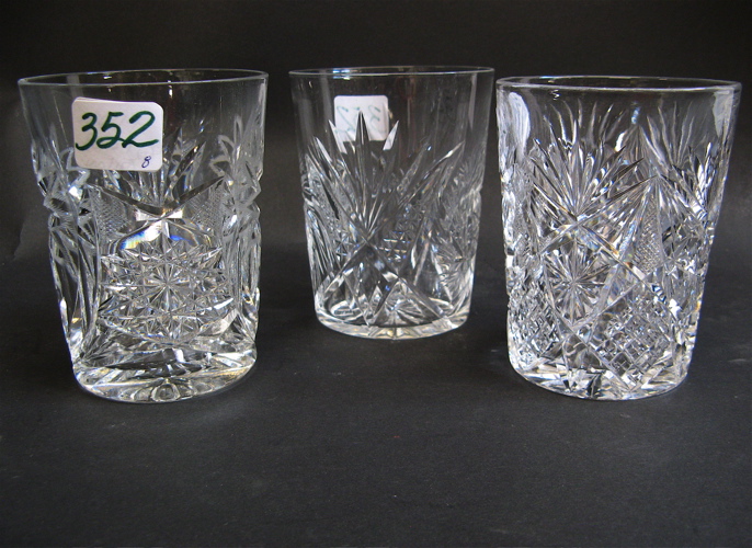 Appraisal: GROUP OF EIGHT CUT CRYSTAL WATER TUMBLERS of which are