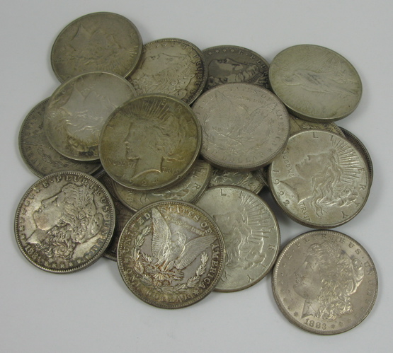 Appraisal: NINETEEN U S SILVER DOLLARS The lot includes Morgan types