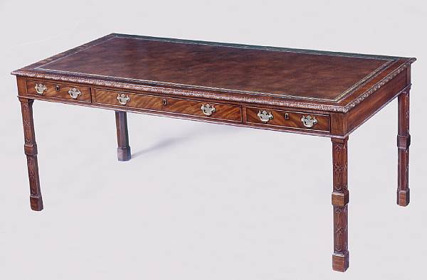 Appraisal: A George III style mahogany writing table The top with