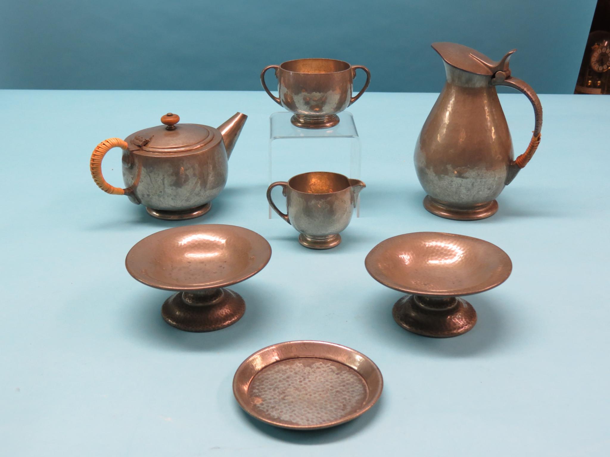 Appraisal: Liberty Tudric pewter six items including teapot and hot water