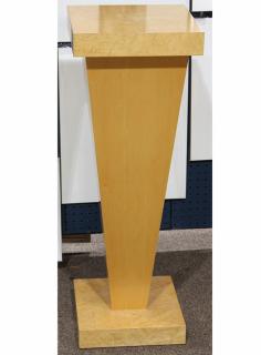 Appraisal: Moderne maple presentation pedestal Moderne maple presentation pedestal having a