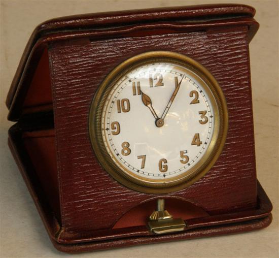 Appraisal: Art Deco portable alarm clock with enamelled dial in red