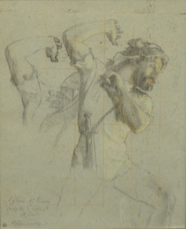 Appraisal: - Biennourry Victor-Francois-Eloi French - colored chalk drawings study for