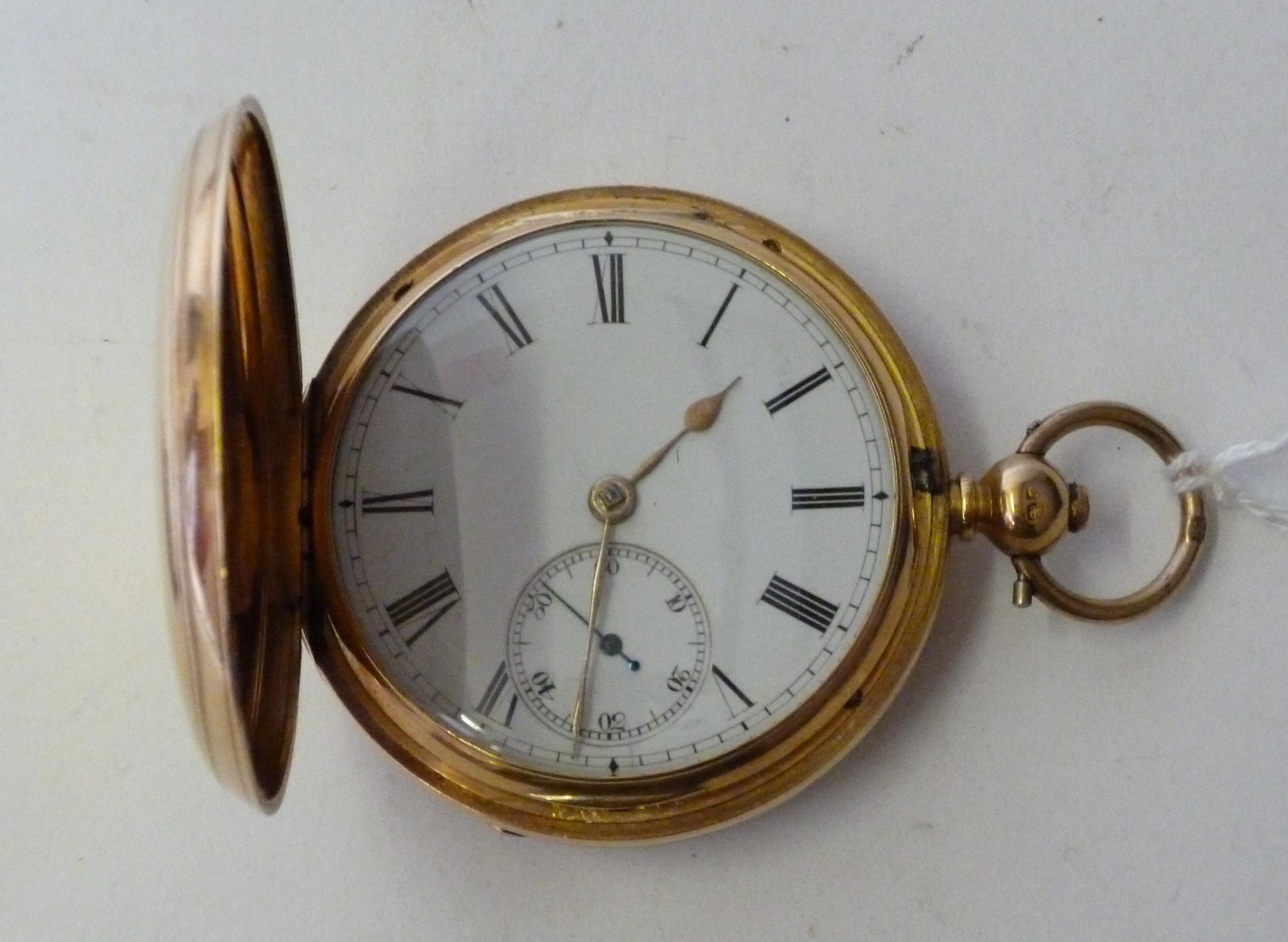 Appraisal: A GENTLEMAN'S VICTORIAN CT GOLD HUNTER POCKET WATCH the white