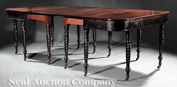 Appraisal: An American Late Federal Carved Mahogany Dining Table c in