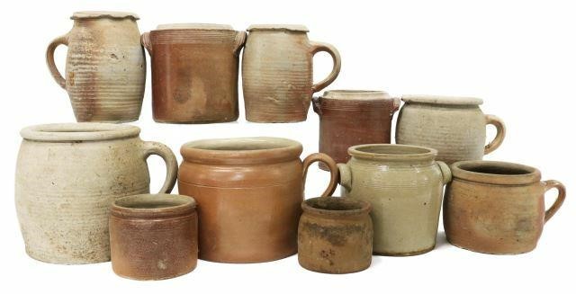 Appraisal: lot of French earthenware pottery pots late th early th