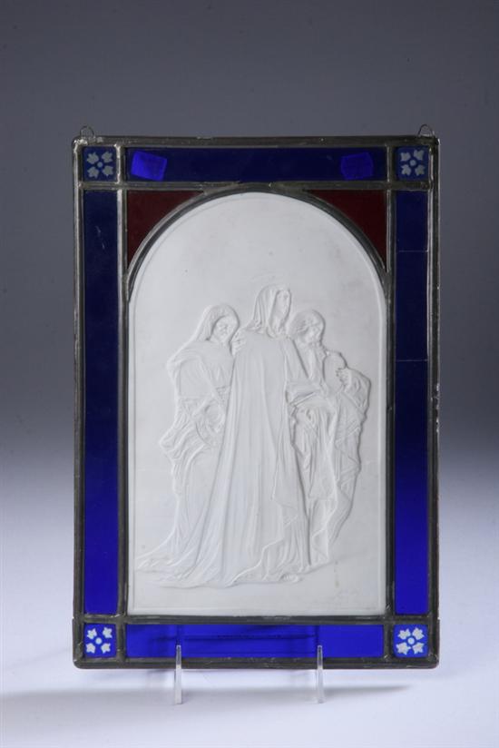 Appraisal: KPM LITHOPHANE AND LEADED GLASS PLAQUE Circa s KPM and