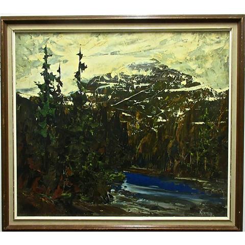 Appraisal: JOHN KINNEAR CANADIAN - ON BANFF JASPAR HIGHWAY OIL ON