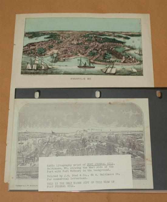 Appraisal: Civil War Ephemera Two items bird's-eye view of Fort Federal