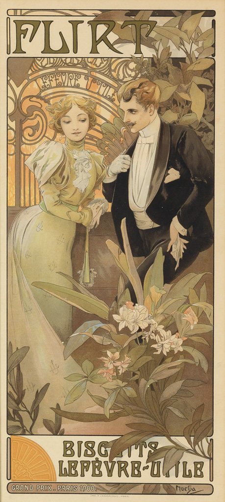 Appraisal: ALPHONSE MUCHA - FLIRT x inches x cm F Champenois