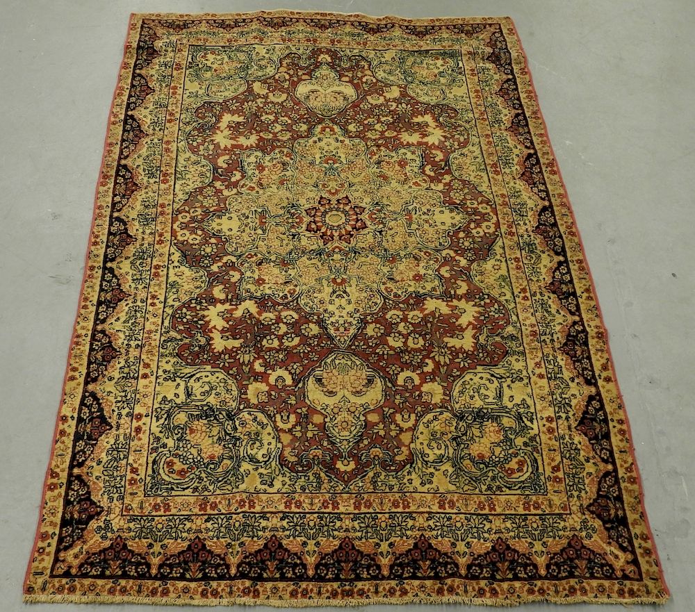 Appraisal: Oriental Persian Lavar Kerman Wool Carpet Rug Persia th Cnetury