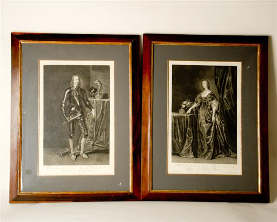 Appraisal: Pair Black and White Engravings The King and Queen of