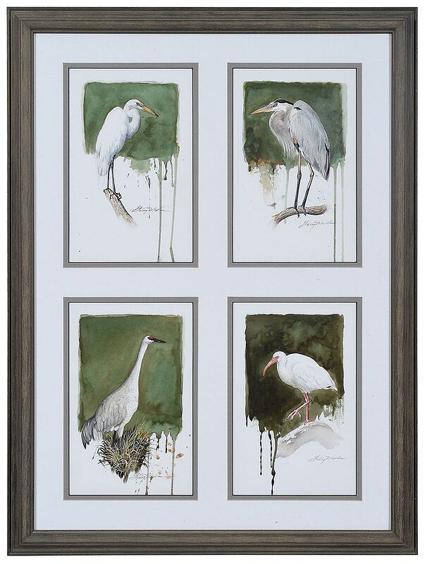 Appraisal: Garry McFee American th century Four Watercolors Great Blue Heron