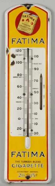 Appraisal: Porcelain Fatima Cigarettes Thermometer Description Nice image of Fatima Turkish