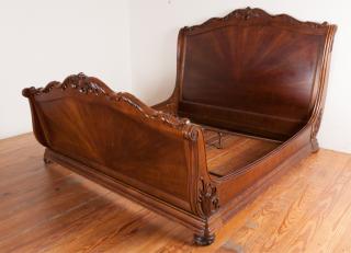 Appraisal: King Size Sleigh Bed Continental Style Continental style King size