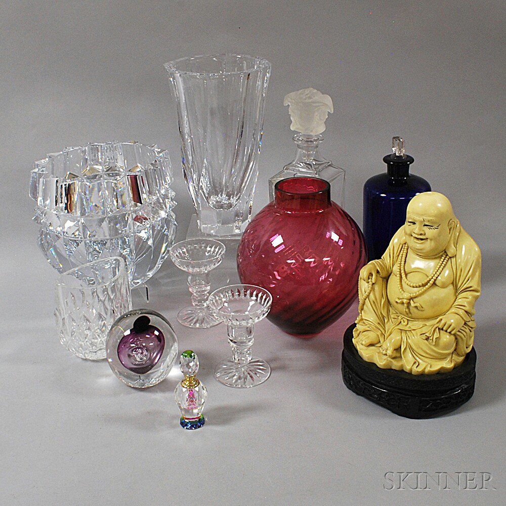 Appraisal: Group of Decorative Items a resin Buddha on stand a