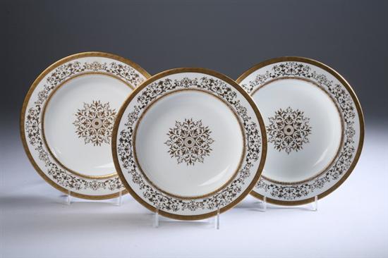 Appraisal: TWELVE COALPORT PORCELAIN SOUP PLATES Circa retailed by Hamilton Clark