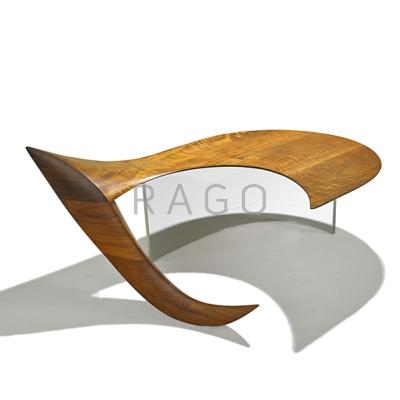 Appraisal: MICHAEL COFFEY Pegasus coffee table Massachusetts s Sculpted Mozambique acrylic