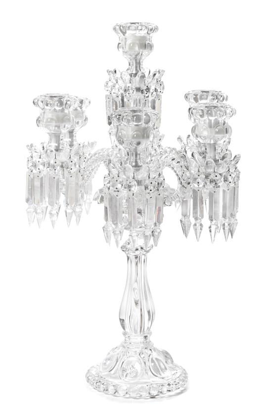 Appraisal: Sale Lot A Baccarat Molded Glass Seven-Light Candelabrum early th