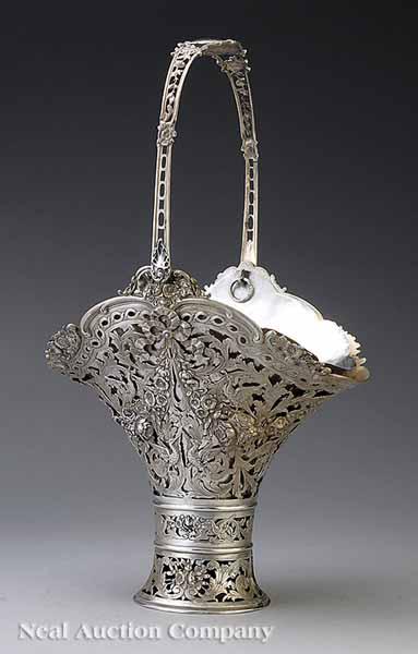 Appraisal: A German Silver Reticulated Basket late th early th c