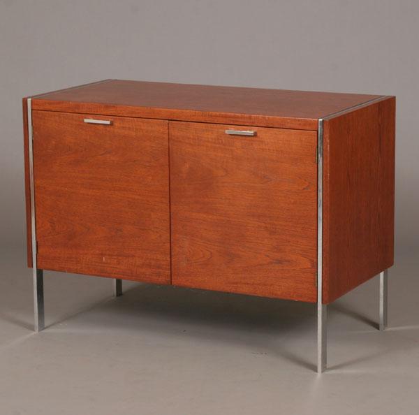 Appraisal: Stow Davis mahogany credenza mid century design with chrome legs