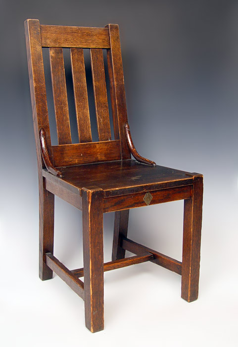 Appraisal: THE ALL CRAFT SHOP ARTS CRAFTS OAK CHAIR Vertical and