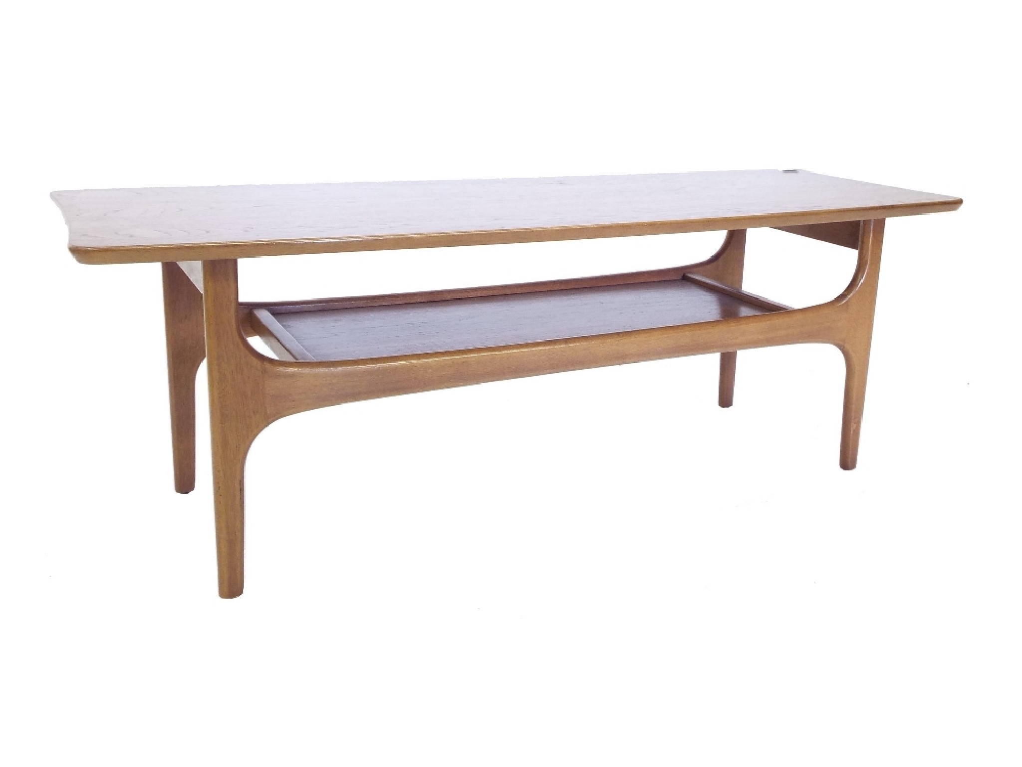 Appraisal: Late s G Plan teak coffee table the shaped rectangular