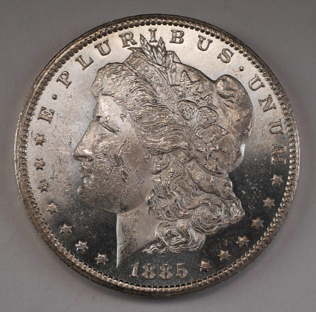 Appraisal: CC US Morgan Silver Dollar Prooflike shipping info This lot