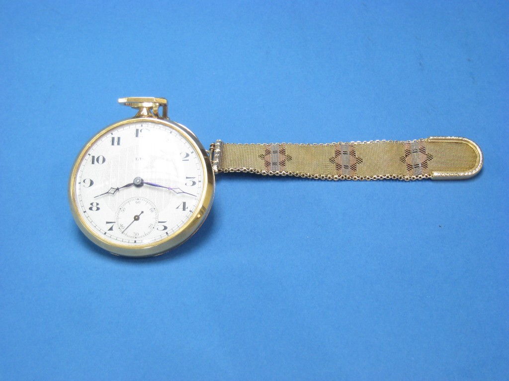 Appraisal: A Continental gold cased Pocket Watch with circular dial marked