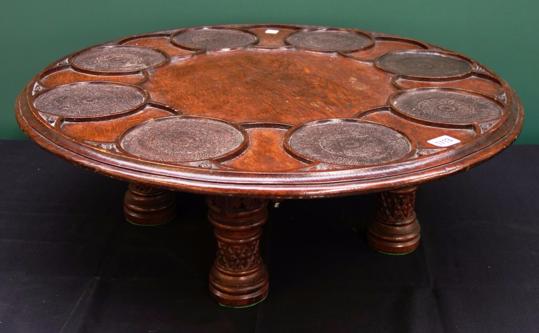 Appraisal: A th century carved oak Lazy Susan the circular top