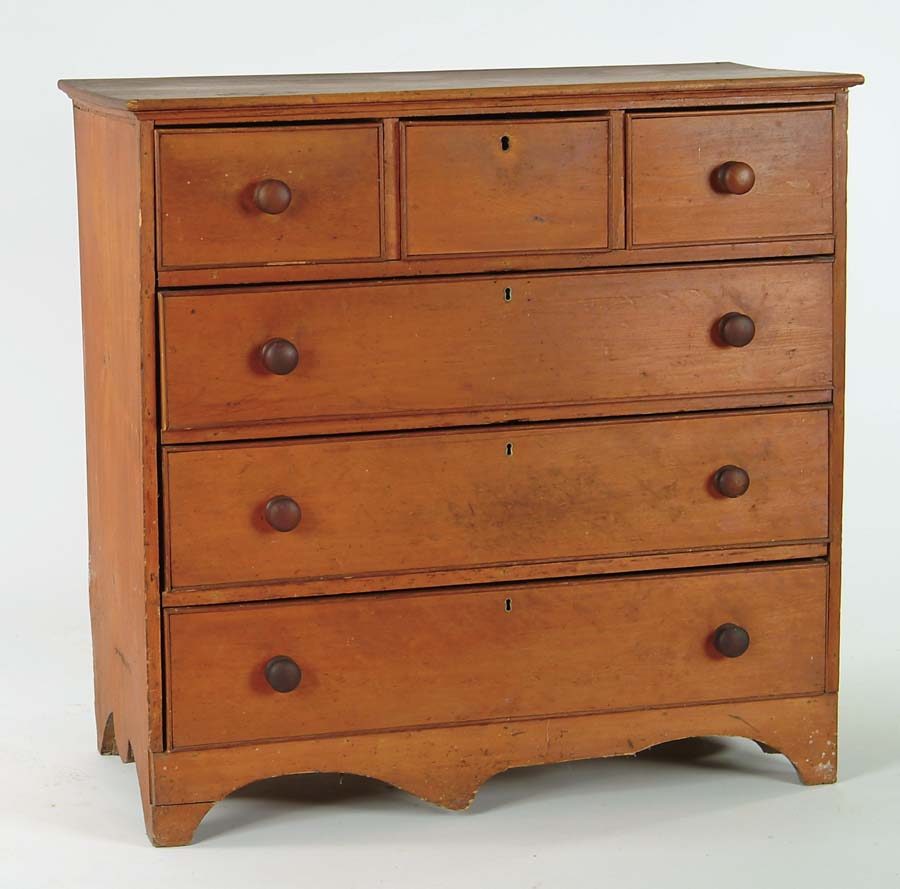 Appraisal: EARLY THREE OVER THREE DRAWER CHEST th Early th C