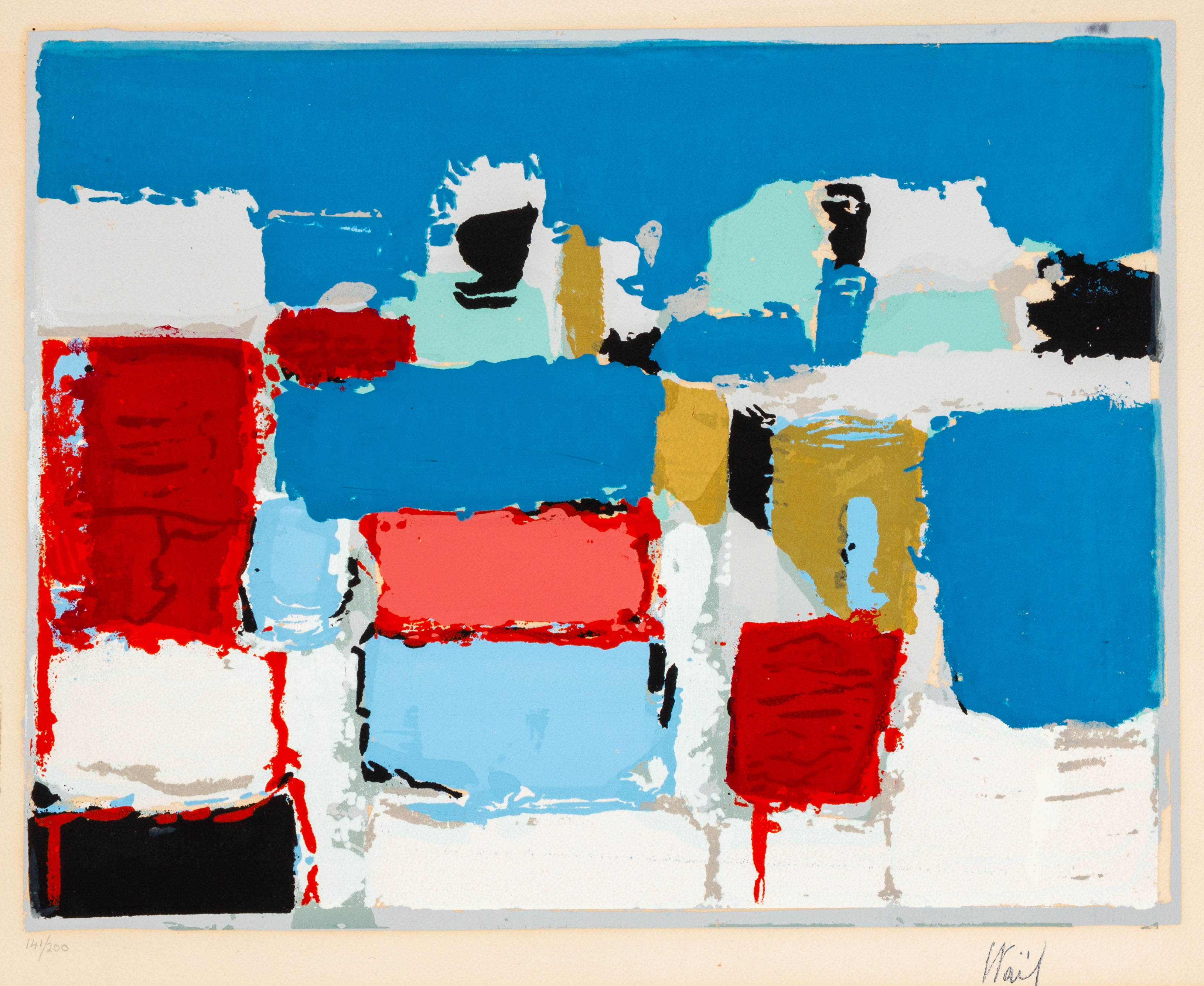 Appraisal: NICOLAS DE STAEL FRENCH - MEDITERRANEE Pochoir printed in colors