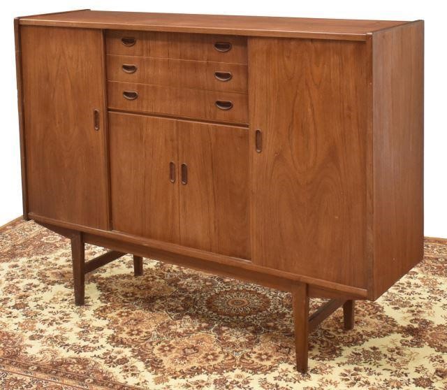 Appraisal: Danish mid-century modern teak sideboard c s fitted with two