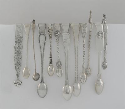 Appraisal: Twelve various Victorian pairs of sugar tongs including a Newcastle-made