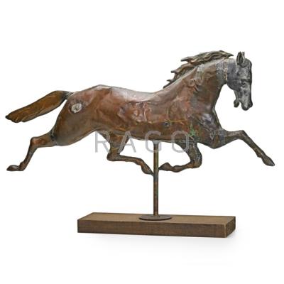 Appraisal: GALLOPING HORSE WEATHERVANE Copper body with cast iron head on