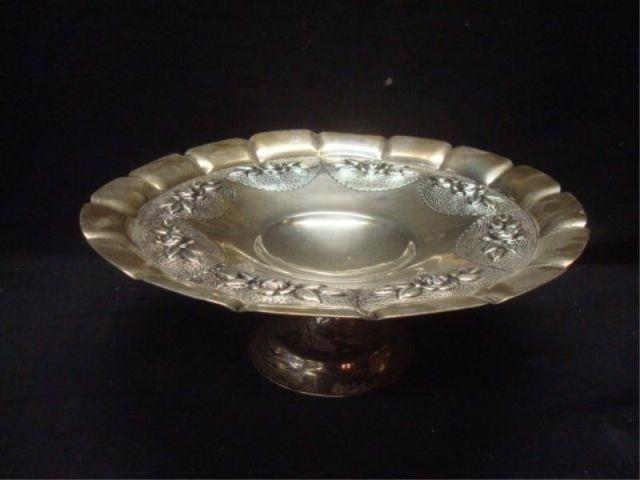 Appraisal: Sterling Mexican Sterling Cake Stand Large and on a pedestal