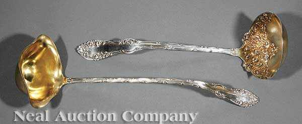 Appraisal: Two Antique American Sterling Silver Punch Ladles Towle Old English